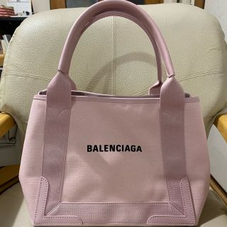 バレンシアガバッグ(BALENCIAGA BAG)のバレンシアガ ネイビーカバス S ピンク×ピンク 美品(トートバッグ)