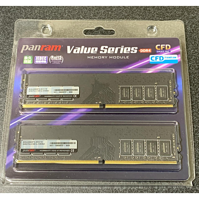 CFD Panram DDR4 2666Mhz メモリー 16G(8Gx2)
