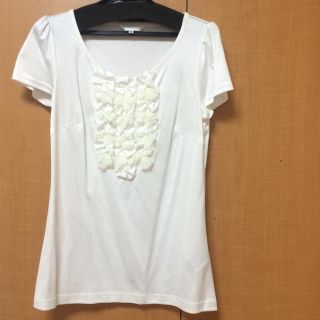 エムプルミエ(M-premier)のMプルミエ♡胸元フリルTシャツ (Tシャツ(半袖/袖なし))