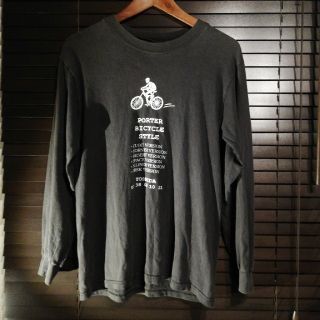 ポーター(PORTER)の【最終値下げ】【希少】PORTER　ロングTシャツ　黒(Tシャツ/カットソー(七分/長袖))