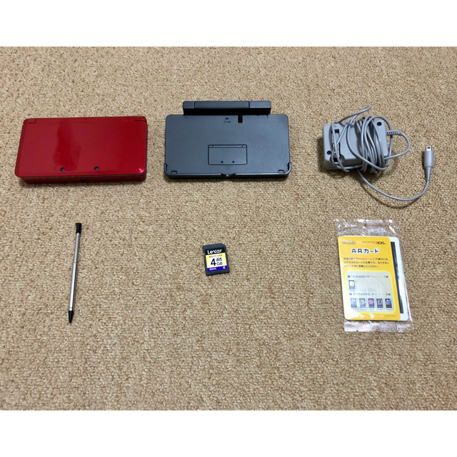 ニンテンドー3DS(ニンテンドー3DS)の任天堂 3DS メタリックレッド(中古品) エンタメ/ホビーのゲームソフト/ゲーム機本体(家庭用ゲーム機本体)の商品写真