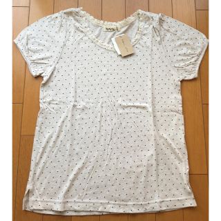 サマンサモスモス(SM2)の新品　SM2  レース　カットソー　水玉　ドット　キナリ　Tシャツ(Tシャツ(半袖/袖なし))