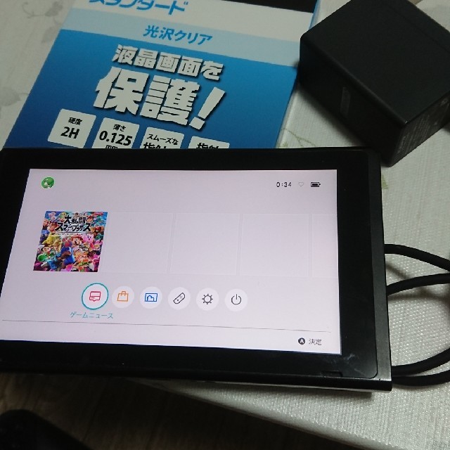 動作確認済 switch グレー 本体のみ 充電器 保護フィルム付き SWITC