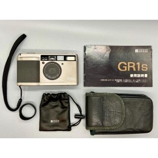 リコー(RICOH)のRicoh GR1s Silver ケース・説明書・ストラップ、フード付属(フィルムカメラ)