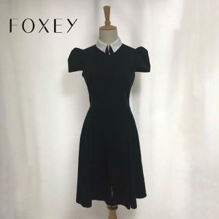 フォクシー(FOXEY)のフォクシーニューヨーク　ワンピース  FOXEY ネイビー　カットソー(ひざ丈ワンピース)