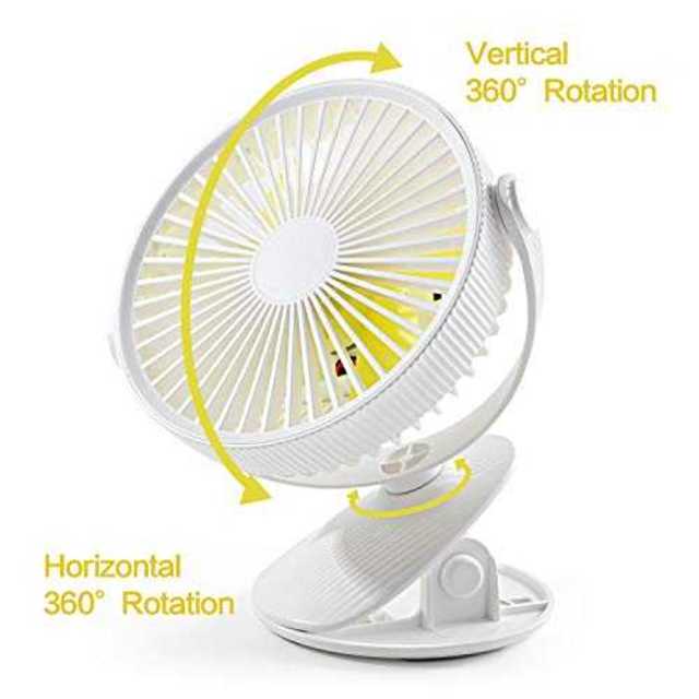 ホワイトusb扇風機 卓上扇風機 SmartDevil クリップ式 携帯 両用  スマホ/家電/カメラの冷暖房/空調(扇風機)の商品写真