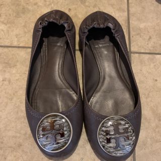 トリーバーチ(Tory Burch)のトリーバーチ フラットパンプス　グレー　6.5M(バレエシューズ)