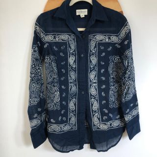 デニムアンドサプライラルフローレン(Denim & Supply Ralph Lauren)のラルフローレンデニム&サプライ　バンダナ柄シャツ　コットン　ネイビー(シャツ/ブラウス(長袖/七分))