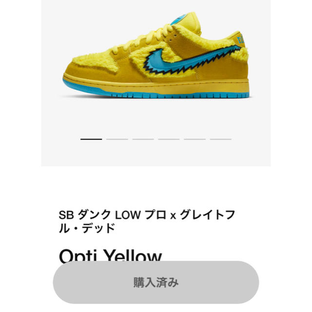 品質のいい DEAD GRATEFUL - NIKE NIKE YELLOW LOW DUNK SB スニーカー