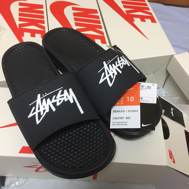 STUSSY(ステューシー)の新品 黒 28 stussy × nike slide sandals メンズの靴/シューズ(サンダル)の商品写真