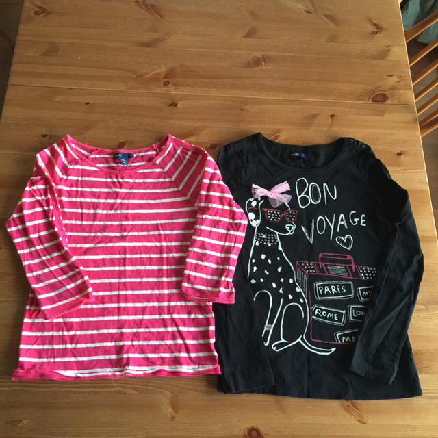 GAP Kids(ギャップキッズ)のGAP ロンT  長袖Tシャツ 2枚⬇️ キッズ/ベビー/マタニティのキッズ服女の子用(90cm~)(Tシャツ/カットソー)の商品写真