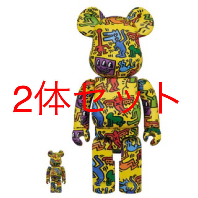 MEDICOM TOY(メディコムトイ)の佐藤様100&400% BE@RBRICK KEITH HARING  エンタメ/ホビーのフィギュア(その他)の商品写真