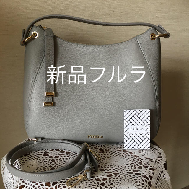 FURLA シエナ　ショルダーバック　グレー　グレージュ