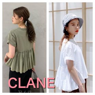 トゥモローランド(TOMORROWLAND)のCLANE  クラネ　バックフリルTシャツ　ブラック　フリーサイズ(Tシャツ(半袖/袖なし))