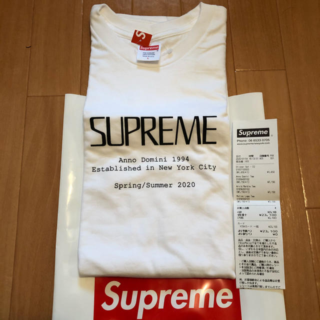 シュプリーム supreme Anno Domini Tee 白 L