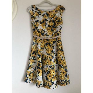 ジルスチュアート(JILLSTUART)の【お値下げ】JILL STUART★ベルト付き花柄ワンピース★イエロー★0(ひざ丈ワンピース)