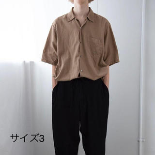 コモリ(COMOLI)の新品タグ付き　comoli ベタシャン　オープンカラーシャツ 3 カーキ(シャツ)