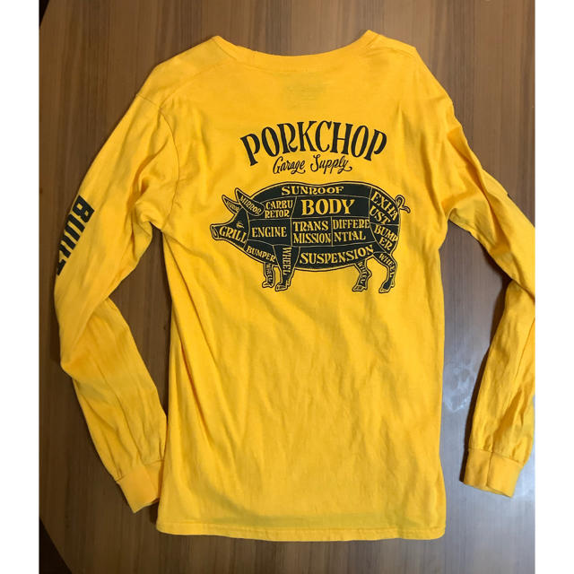 PORK BACK L/S TEE ポークチョップ　イエロー