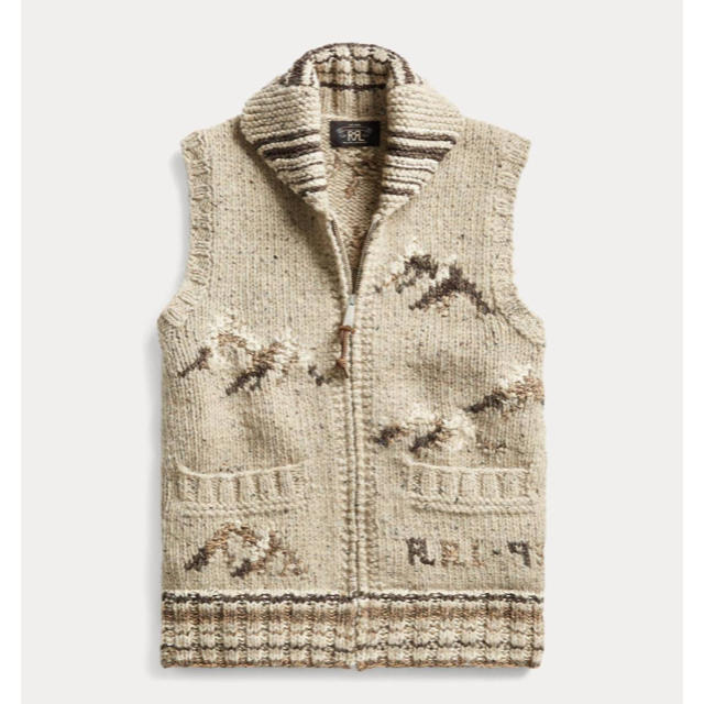 ニッサン・638 新品*RRL*ハンドニット セーターベスト *XS* ダブル