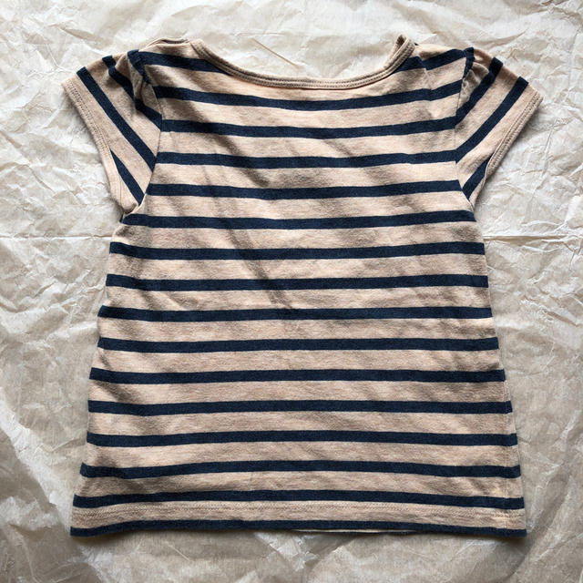 MUJI (無印良品)(ムジルシリョウヒン)の無印良品　ベビー　ボーダーTシャツ　半袖　80 キッズ/ベビー/マタニティのベビー服(~85cm)(Ｔシャツ)の商品写真