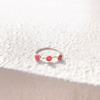 アメリヴィンテージ(Ameri VINTAGE)のred moon ring* ハーフエタニティレッドムーンリング(リング(指輪))