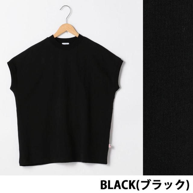 coen(コーエン)の新品〈coen〉USAコットンハイネックTシャツ  黒 ブラック レディースのトップス(Tシャツ(半袖/袖なし))の商品写真