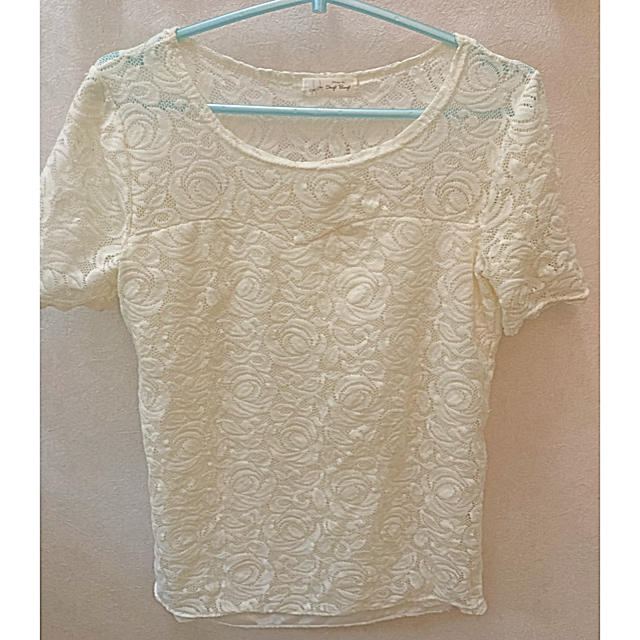 ［ちゃぷ様専用］白レーストップス レディースのトップス(Tシャツ(半袖/袖なし))の商品写真