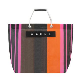 マルニ(Marni)のマルニ　ストライプバッグ　マルチピンク.保存袋付(トートバッグ)