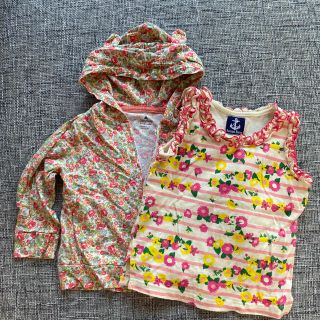 プチバトー(PETIT BATEAU)のプチバトー タンクトップandベビーギャップ パーカー　セット(カーディガン)