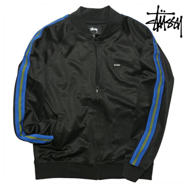 STUSSY(ステューシー)のstussy ジャージ　【タグ付き】黒　青　【確実正規品】 メンズのトップス(ジャージ)の商品写真