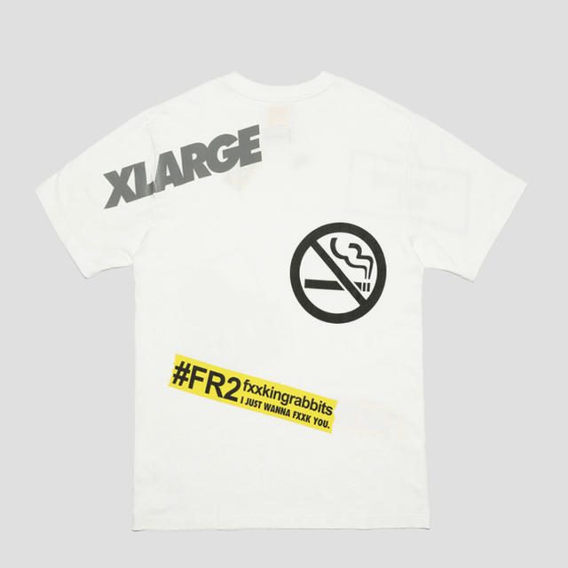 XLARGE(エクストララージ)の【FR2 × XLARGE】 Random Logo Tee  ホワイトMサイズ メンズのトップス(Tシャツ/カットソー(半袖/袖なし))の商品写真