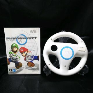 ウィー(Wii)の【定価の半額以下！】マリオカート Wii ハンドル付き(家庭用ゲームソフト)