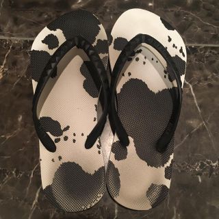 ハワイアナス(havaianas)のHAYM(ハイアン) cow ビーチサンダル 5/ホワイト,ブラック(ビーチサンダル)