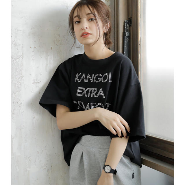 KANGOL(カンゴール)の新品　タグ付き！カンゴール　EXTRA COMFORT  刺繍ロゴビッグＴシャツ レディースのトップス(Tシャツ(半袖/袖なし))の商品写真