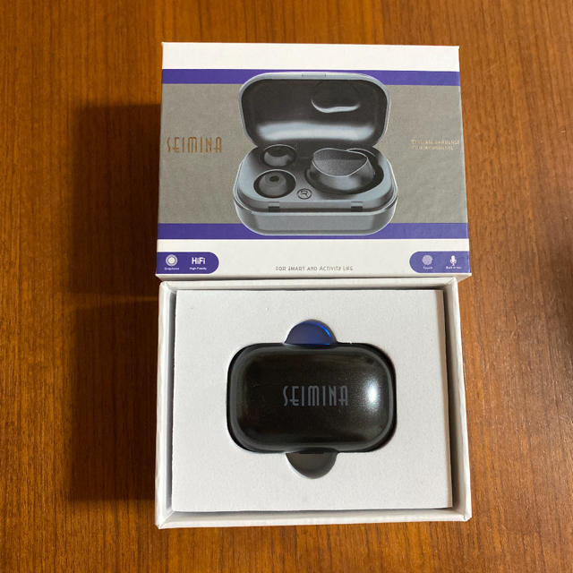 seimina Bluetooth 片耳イヤホン　充電ケース付き　ワイヤレス スマホ/家電/カメラのオーディオ機器(ヘッドフォン/イヤフォン)の商品写真