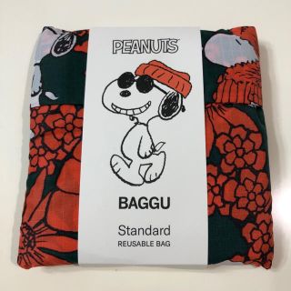 スヌーピー(SNOOPY)のBAGGU ナイロンバッグ　エコバッグ スヌーピー  フラワー(エコバッグ)