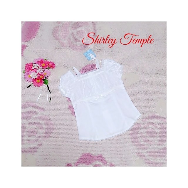 Shirley Temple(シャーリーテンプル)の♡279♡シャーリーテンプル♡レース♪ドット♡ブラウス♪♡110cm♡ キッズ/ベビー/マタニティのキッズ服女の子用(90cm~)(ブラウス)の商品写真