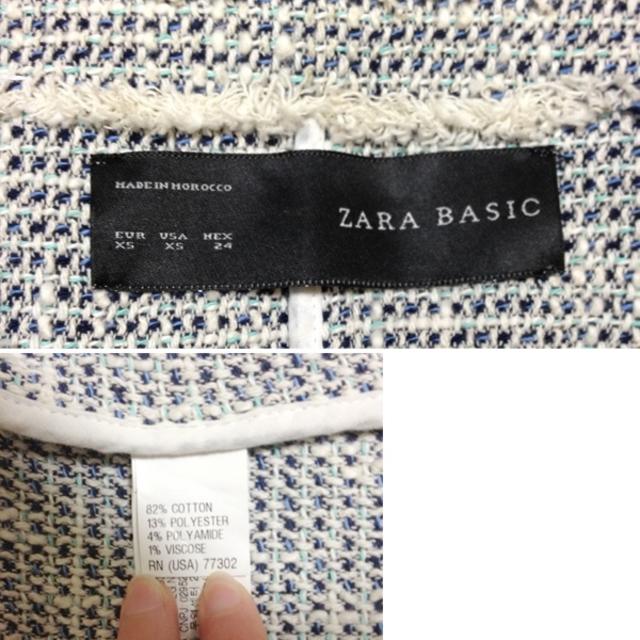 ZARA(ザラ)のノーカラーツイードジャケット レディースのジャケット/アウター(ノーカラージャケット)の商品写真