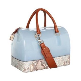 フルラ(Furla)のフルラ♡キャンディ ブルー×パイソン(ハンドバッグ)