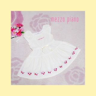 メゾピアノ(mezzo piano)の♡244♡メゾピアノ♡ストライプ☆いちご♡ワンピース♪♡110cm♡(ワンピース)