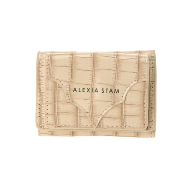 ALEXIA STAM Logo Mini Wallet Beigeファッション小物