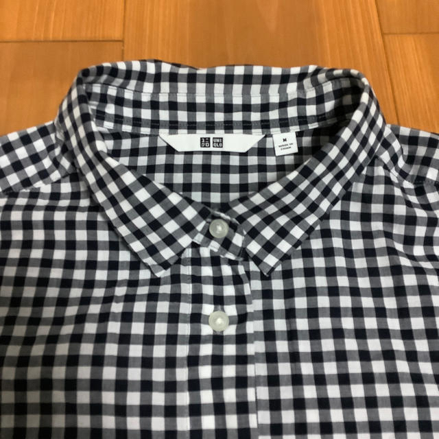 UNIQLO(ユニクロ)のUNIQLO ユニクロ ギンガムチェック シャツ ブラウス Mサイズ  レディースのトップス(シャツ/ブラウス(半袖/袖なし))の商品写真