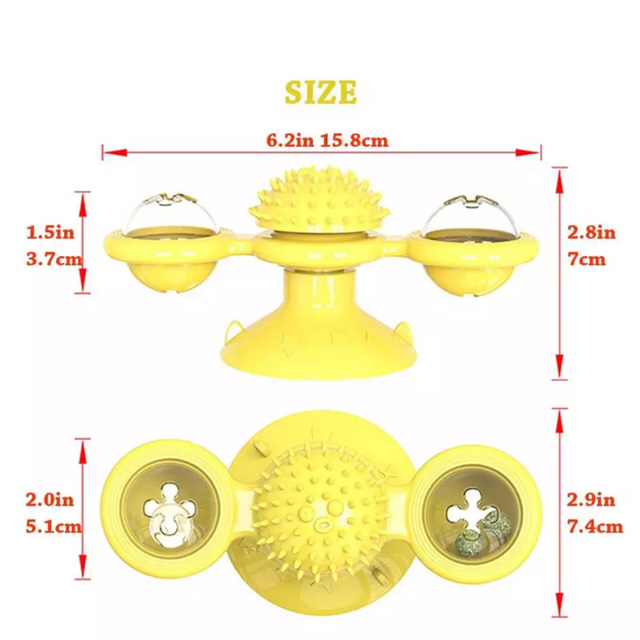 【新品＊送料無料】☆クルクル風車猫おもちゃ☆イエロー その他のペット用品(猫)の商品写真