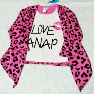 アナップキッズ(ANAP Kids)のANAP♡ヒョウ柄カーディガンロンT(Tシャツ/カットソー)