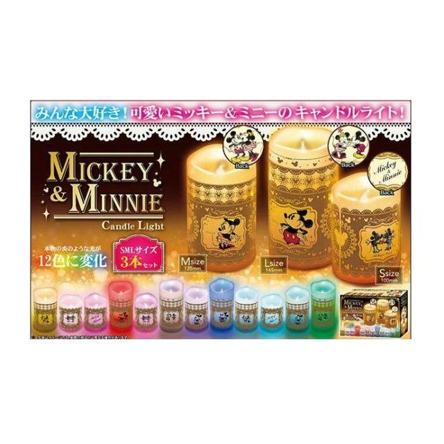 Disney(ディズニー)のミッキー ＆ ミニー キャンドルライト 3Pセット LED candle エンタメ/ホビーのおもちゃ/ぬいぐるみ(キャラクターグッズ)の商品写真