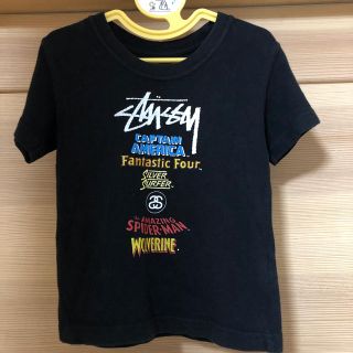 ステューシー(STUSSY)のSTUSSY MARVEL ステューシー キッズ SMALL Tシャツ ブラック(Tシャツ/カットソー)