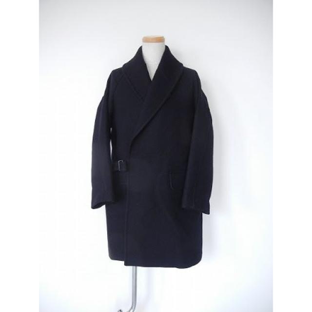 COMOLI コモリ ショールカラーコート ネイビー 18AW 希少なサイズ1 メンズのジャケット/アウター(ステンカラーコート)の商品写真