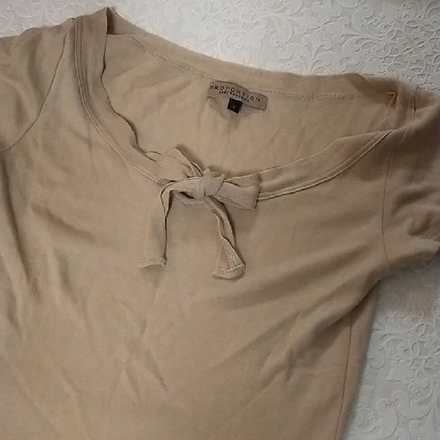 PROPORTION BODY DRESSING(プロポーションボディドレッシング)のプロポーション モカベージュトップスとひざ丈スカート レディースのトップス(Tシャツ(半袖/袖なし))の商品写真