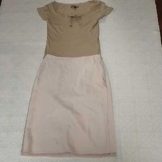 プロポーションボディドレッシング(PROPORTION BODY DRESSING)のプロポーション モカベージュトップスとひざ丈スカート(Tシャツ(半袖/袖なし))