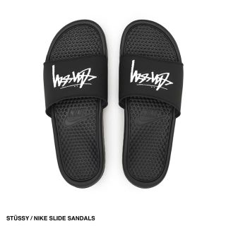 ステューシー(STUSSY)のSTÜSSY / NIKE SLIDE SANDALS 黒　28.0(サンダル)